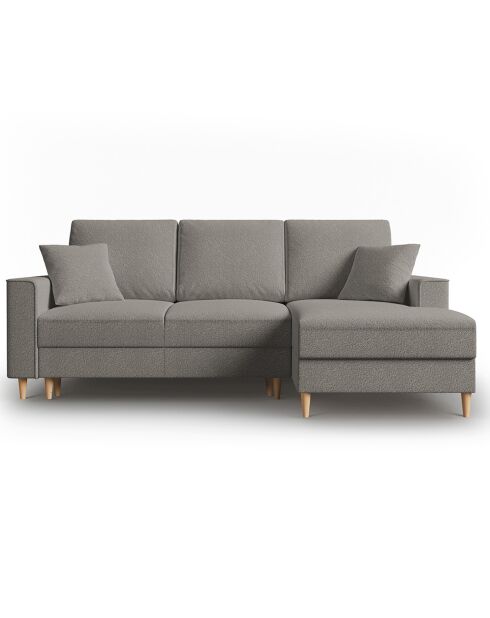 Canapé d'angle Droit Convertible avec Coffre Cartadera bouclé 4 Places gris - 225x147x90 cm