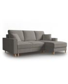 Canapé d'angle Droit Convertible avec Coffre Cartadera bouclé 4 Places gris - 225x147x90 cm