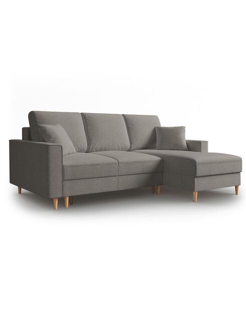 Canapé d'angle Droit Convertible avec Coffre Cartadera bouclé 4 Places gris - 225x147x90 cm
