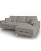 Canapé d'angle Droit Convertible avec Coffre Cartadera bouclé 4 Places gris - 225x147x90 cm