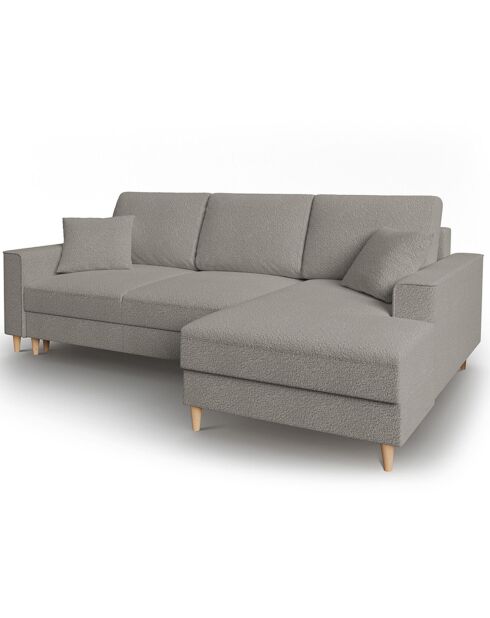 Canapé d'angle Droit Convertible avec Coffre Cartadera bouclé 4 Places gris - 225x147x90 cm