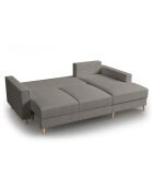 Canapé d'angle Droit Convertible avec Coffre Cartadera bouclé 4 Places gris - 225x147x90 cm