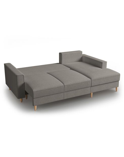 Canapé d'angle Droit Convertible avec Coffre Cartadera bouclé 4 Places gris - 225x147x90 cm