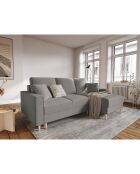 Canapé d'angle Droit Convertible avec Coffre Cartadera bouclé 4 Places gris - 225x147x90 cm