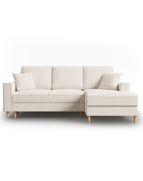 Canapé d'angle Droit Convertible avec Coffre Cartadera bouclé 4 Places beige - 225x147x90 cm