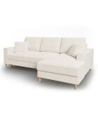 Canapé d'angle Droit Convertible avec Coffre Cartadera bouclé 4 Places beige - 225x147x90 cm