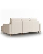 Canapé d'angle Droit Convertible avec Coffre Cartadera bouclé 4 Places beige - 225x147x90 cm