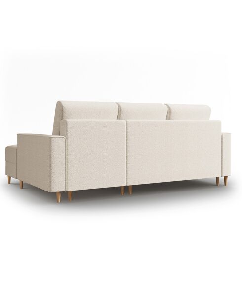 Canapé d'angle Droit Convertible avec Coffre Cartadera bouclé 4 Places beige - 225x147x90 cm