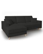 Canapé d'angle Gauche Convertible avec Coffre Cartadera bouclé 4 Places noir - 225x147x90 cm