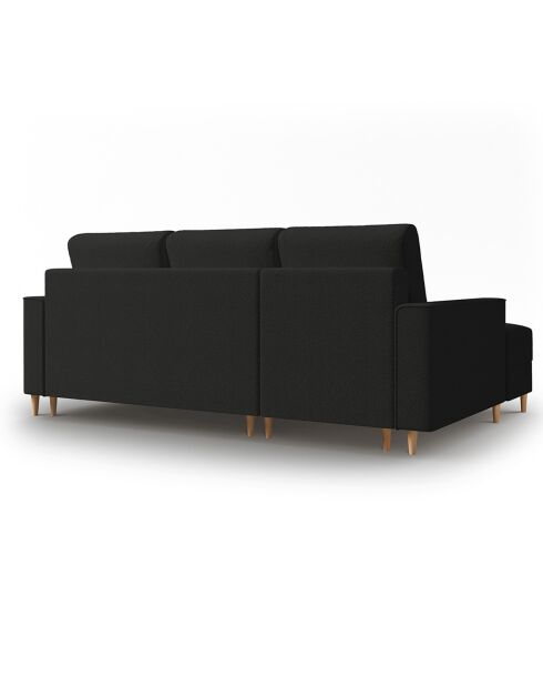 Canapé d'angle Gauche Convertible avec Coffre Cartadera bouclé 4 Places noir - 225x147x90 cm
