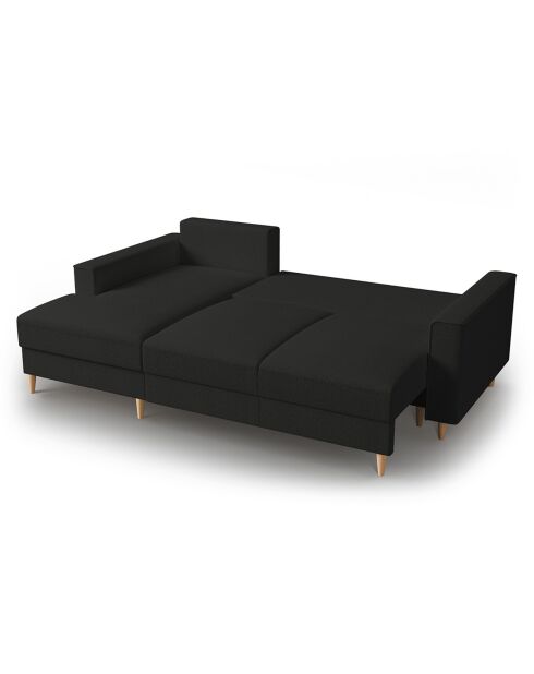 Canapé d'angle Gauche Convertible avec Coffre Cartadera bouclé 4 Places noir - 225x147x90 cm