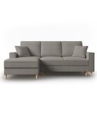 Canapé d'angle Gauche Convertible avec Coffre Cartadera bouclé 4 Places gris - 225x147x90 cm
