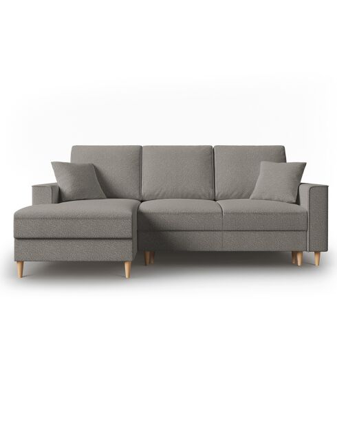 Canapé d'angle Gauche Convertible avec Coffre Cartadera bouclé 4 Places gris - 225x147x90 cm