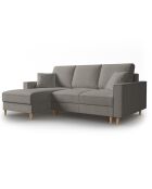 Canapé d'angle Gauche Convertible avec Coffre Cartadera bouclé 4 Places gris - 225x147x90 cm