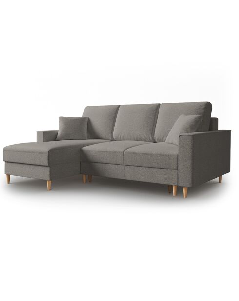 Canapé d'angle Gauche Convertible avec Coffre Cartadera bouclé 4 Places gris - 225x147x90 cm