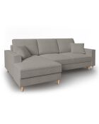 Canapé d'angle Gauche Convertible avec Coffre Cartadera bouclé 4 Places gris - 225x147x90 cm