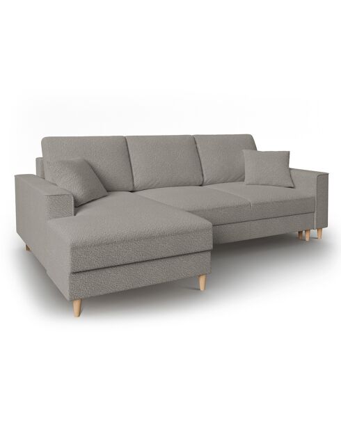 Canapé d'angle Gauche Convertible avec Coffre Cartadera bouclé 4 Places gris - 225x147x90 cm