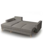 Canapé d'angle Gauche Convertible avec Coffre Cartadera bouclé 4 Places gris - 225x147x90 cm