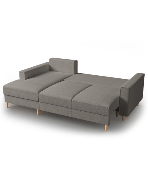 Canapé d'angle Gauche Convertible avec Coffre Cartadera bouclé 4 Places gris - 225x147x90 cm