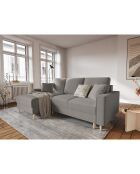 Canapé d'angle Gauche Convertible avec Coffre Cartadera bouclé 4 Places gris - 225x147x90 cm