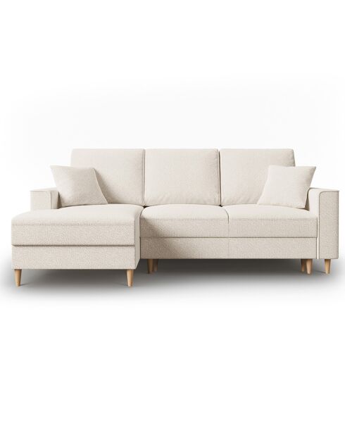 Canapé d'angle Gauche Convertible avec Coffre Cartadera bouclé 4 Places beige - 225x147x90 cm