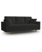 Canapé Convertible avec Coffre Cartadera bouclé 3 Places noir - 222x100x92 cm