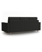Canapé Convertible avec Coffre Cartadera bouclé 3 Places noir - 222x100x92 cm