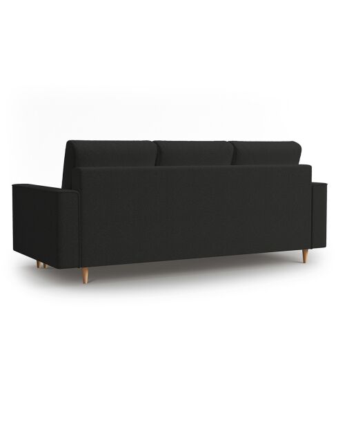 Canapé Convertible avec Coffre Cartadera bouclé 3 Places noir - 222x100x92 cm