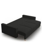 Canapé Convertible avec Coffre Cartadera bouclé 3 Places noir - 222x100x92 cm