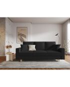 Canapé Convertible avec Coffre Cartadera bouclé 3 Places noir - 222x100x92 cm