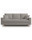 Canapé Convertible avec Coffre Cartadera bouclé 3 Places gris - 222x100x92 cm