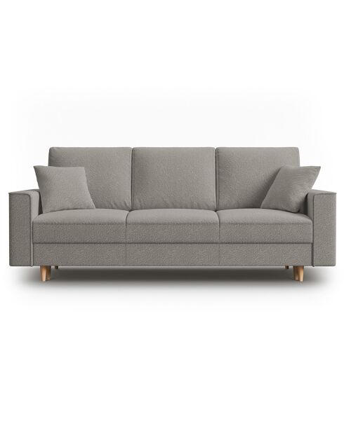 Canapé Convertible avec Coffre Cartadera bouclé 3 Places gris - 222x100x92 cm