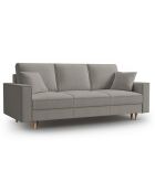 Canapé Convertible avec Coffre Cartadera bouclé 3 Places gris - 222x100x92 cm