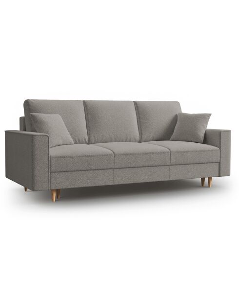 Canapé Convertible avec Coffre Cartadera bouclé 3 Places gris - 222x100x92 cm