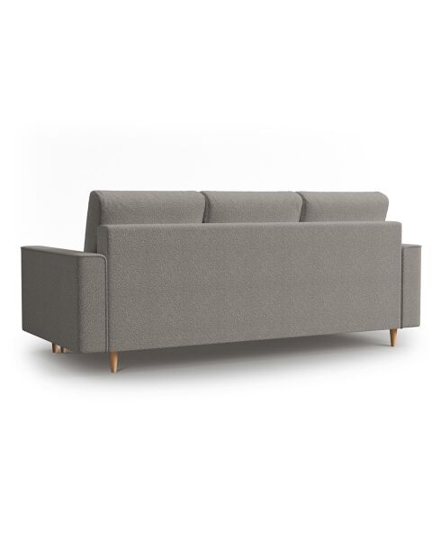 Canapé Convertible avec Coffre Cartadera bouclé 3 Places gris - 222x100x92 cm