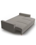 Canapé Convertible avec Coffre Cartadera bouclé 3 Places gris - 222x100x92 cm