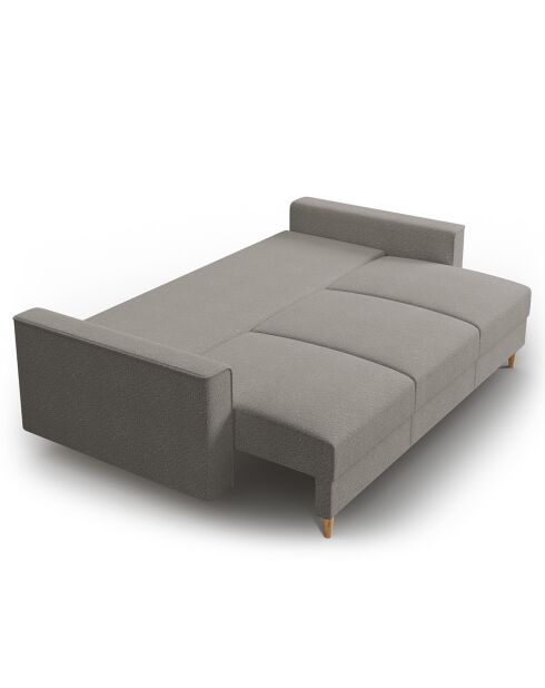 Canapé Convertible avec Coffre Cartadera bouclé 3 Places gris - 222x100x92 cm