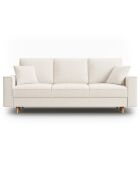 Canapé Convertible avec Coffre Cartadera bouclé 3 Places beige - 222x100x92 cm