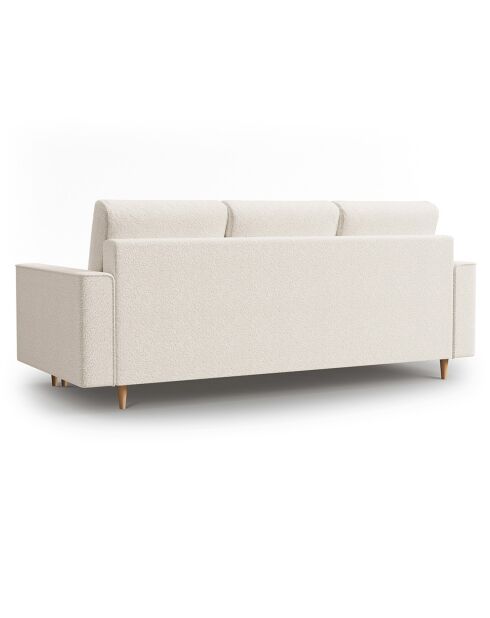 Canapé Convertible avec Coffre Cartadera bouclé 3 Places beige - 222x100x92 cm
