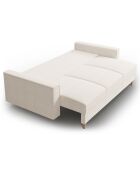 Canapé Convertible avec Coffre Cartadera bouclé 3 Places beige - 222x100x92 cm
