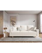 Canapé Convertible avec Coffre Cartadera bouclé 3 Places beige - 222x100x92 cm