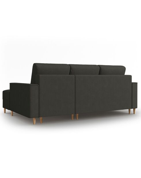 Canapé d'angle Droit Convertible avec Coffre Cartadera Velours côtelé 4 Places noir - 225x147x90 cm
