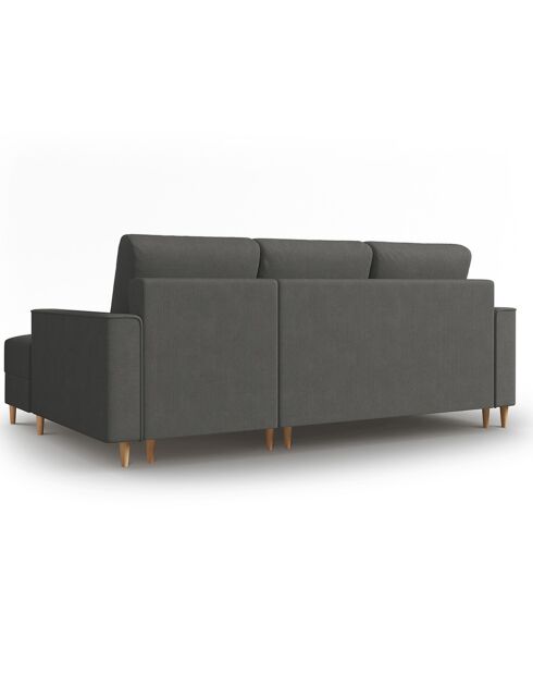 Canapé d'angle Droit Convertible avec Coffre Cartadera Velours côtelé 4 Places gris - 225x147x90 cm