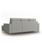 Canapé d'angle Droit Convertible avec Coffre Cartadera Velours côtelé 4 Places gris clair - 225x147x90 cm