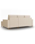 Canapé d'angle Droit Convertible avec Coffre Cartadera Velours côtelé 4 Places beige - 225x147x90 cm