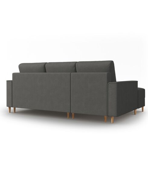 Canapé d'angle Gauche Convertible avec Coffre Cartadera Velours côtelé 4 Places gris - 225x147x90 cm