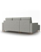 Canapé d'angle Gauche Convertible avec Coffre Cartadera Velours côtelé 4 Places gris clair - 225x147x90 cm