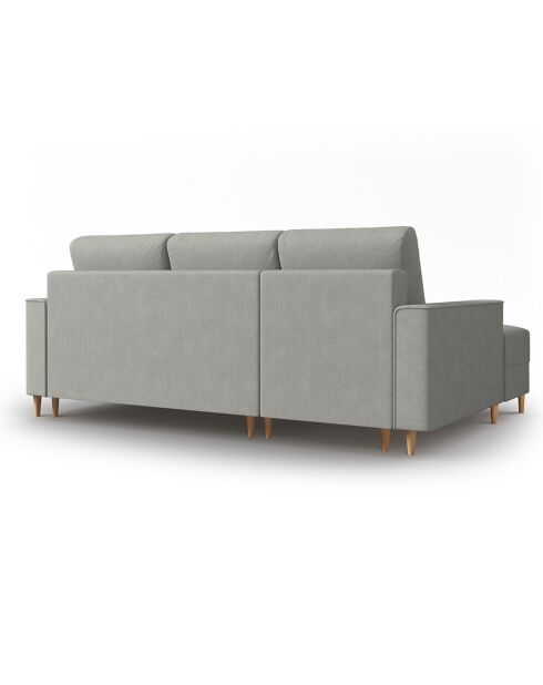 Canapé d'angle Gauche Convertible avec Coffre Cartadera Velours côtelé 4 Places gris clair - 225x147x90 cm