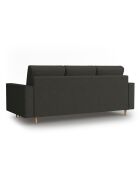 Canapé Convertible avec Coffre Cartadera Velours côtelé 3 Places noir - 222x100x92 cm