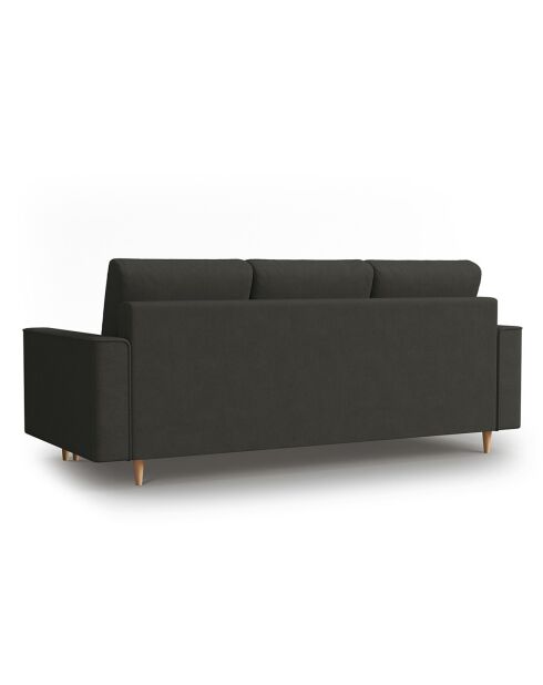 Canapé Convertible avec Coffre Cartadera Velours côtelé 3 Places noir - 222x100x92 cm